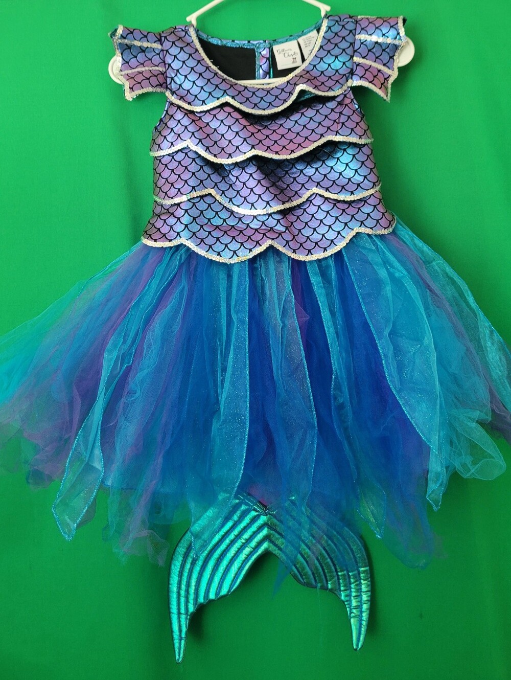 Girls Mermaid Tail Tutu Costume Dress M  Purple & Teal Gillian's Closet Sz 7/8